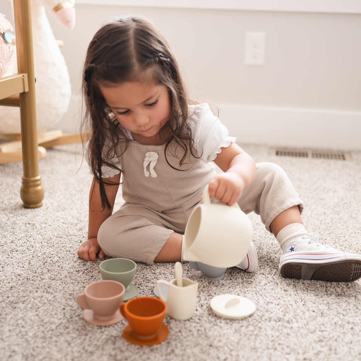 Kids Pretend Play Silicone Tea Set