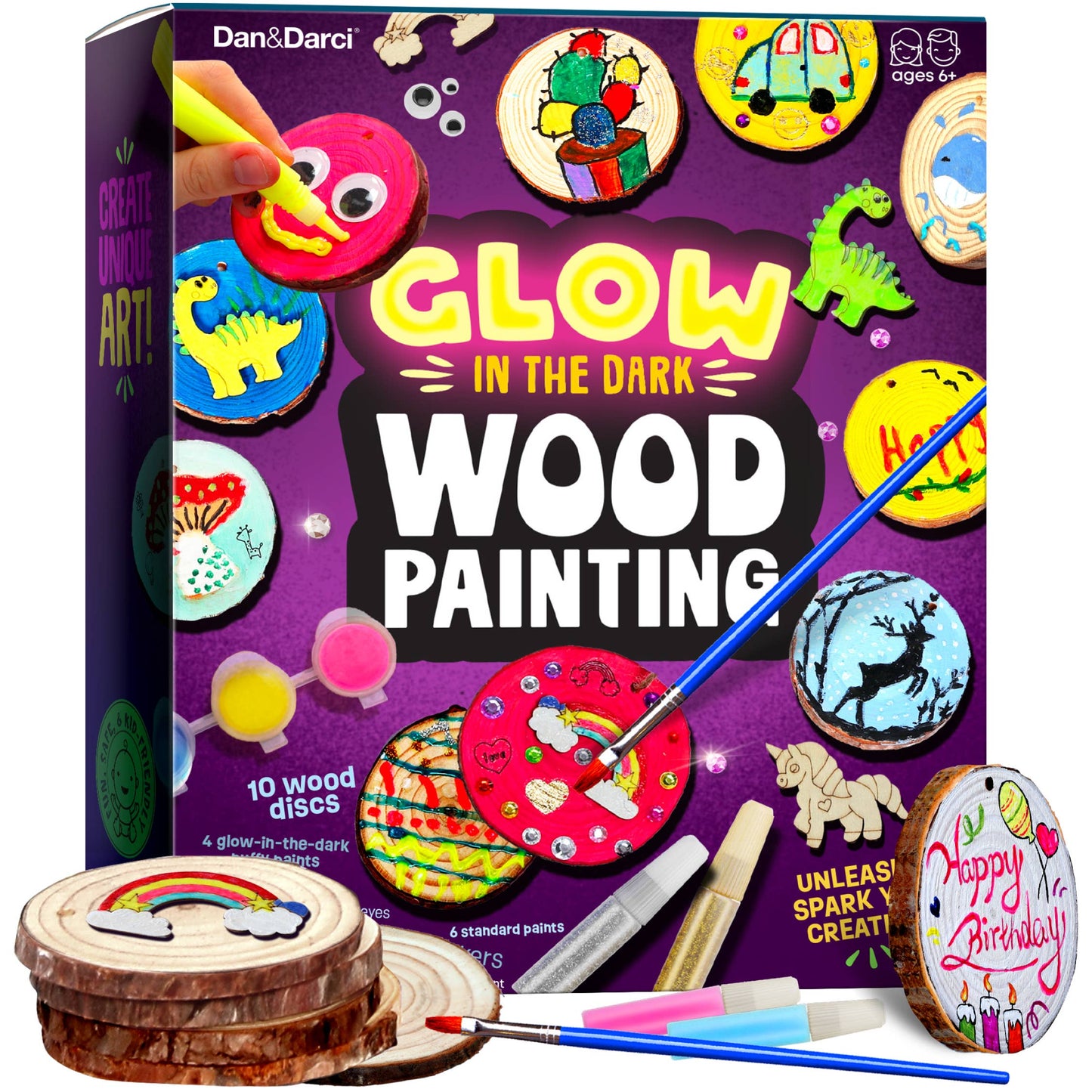 Glow in the Dark Wood Painting Kit