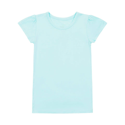 Girls Cap Sleeve Bamboo Tee - Turquoise