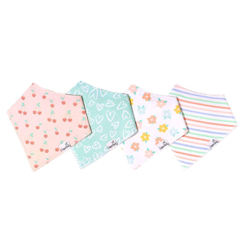 4 Pack Baby Bandana Bibs - Cheery