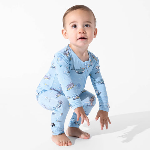 Bamboo Convertible Footie - Shark School