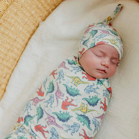 Knit Swaddle Blanket - Dinosaurs of Jurassic Park