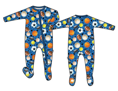 Blue Sports Bamboo Footsie