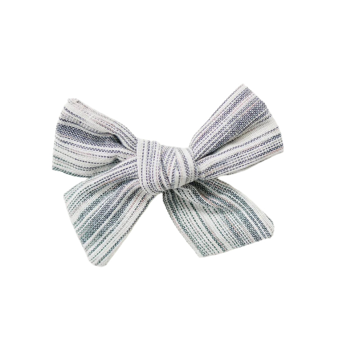 Chambray Coastal Stripe Linen Hair Bow