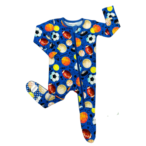 Blue Sports Bamboo Footsie