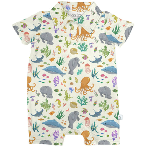 Ocean Friends Short Sleeve Polo Romper