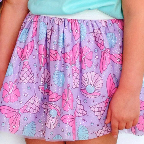 Mermaid Splash Girls Tutu Skirt