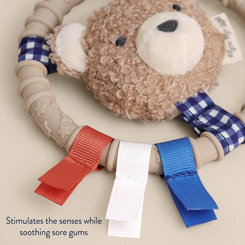 Itzy Ring Pal™ - Teething Ring with Taupe Bear