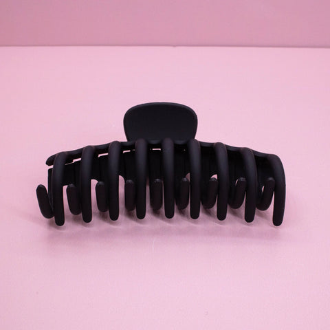 Large Round Matte Hair Claw Clip - Black