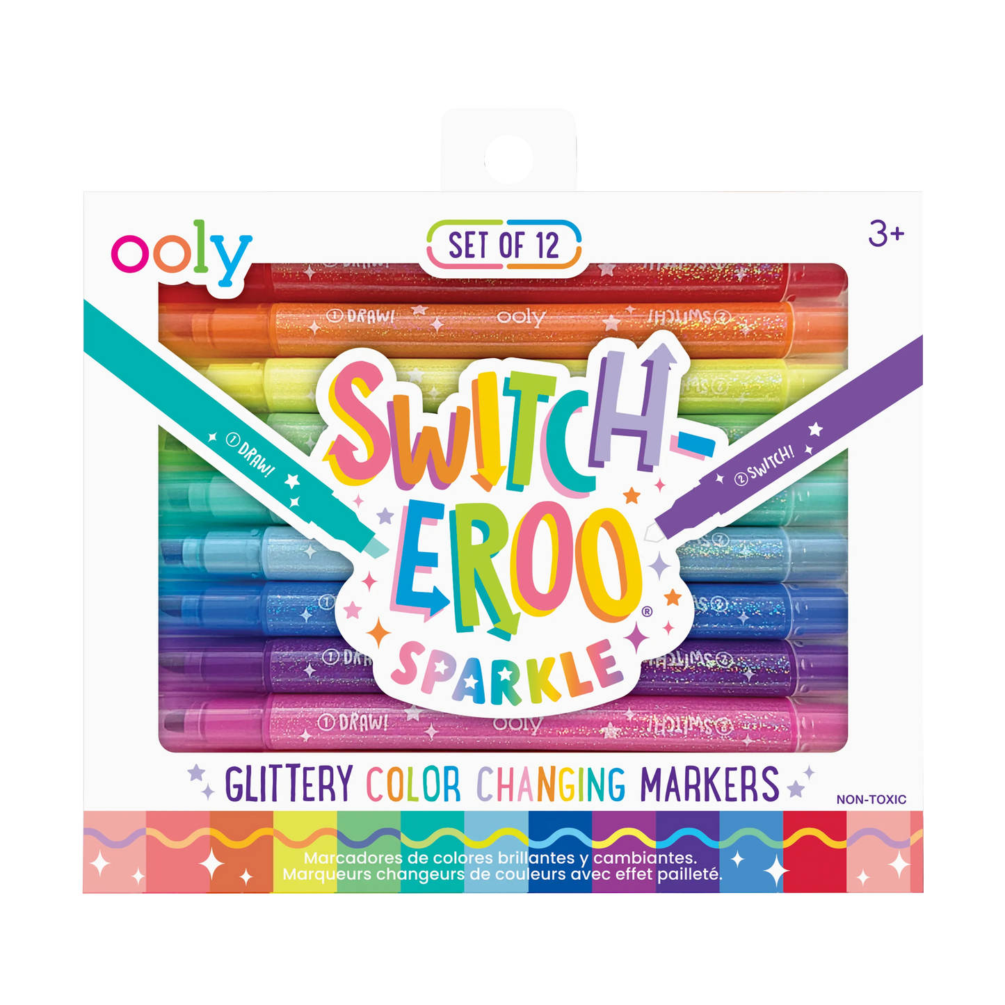 Switch-Eroo Sparkle Glittery Color Changing Markers (Set of 12)