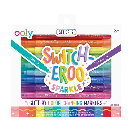 Switch-Eroo Sparkle Glittery Color Changing Markers (Set of 12)