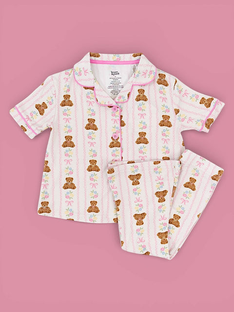 Girls Flare Bamboo Pajama Set - Bear & Blossoms