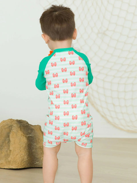 Long Sleeve One Piece Rash Guard Swimsuit - Crabby Cove