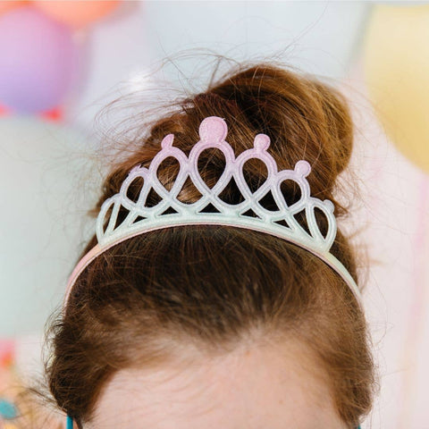 Pastel Rainbow Tiara Dress Up Headband for Kids