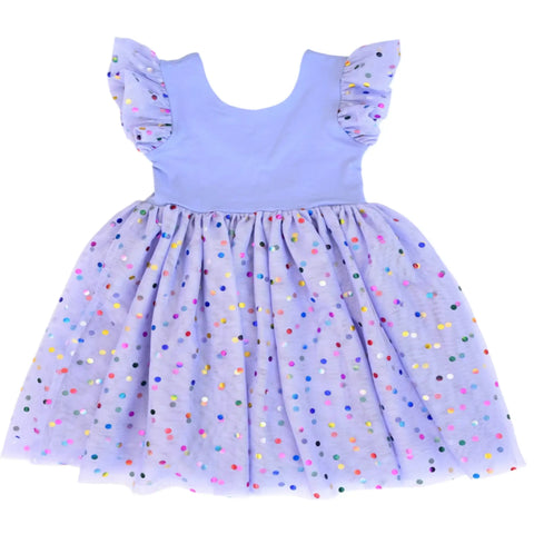 Olivia Dress - Purple Confetti