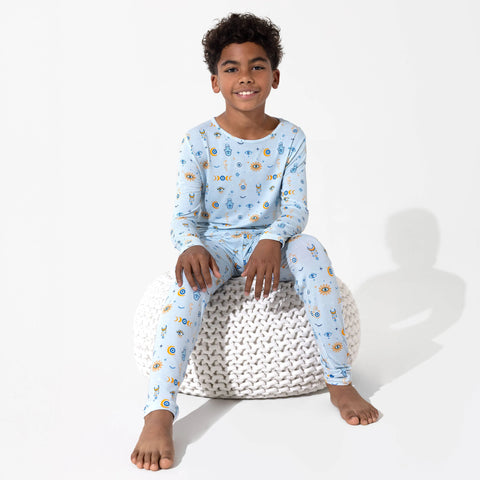 Kids Bamboo Pajama Set - The Eye Blue