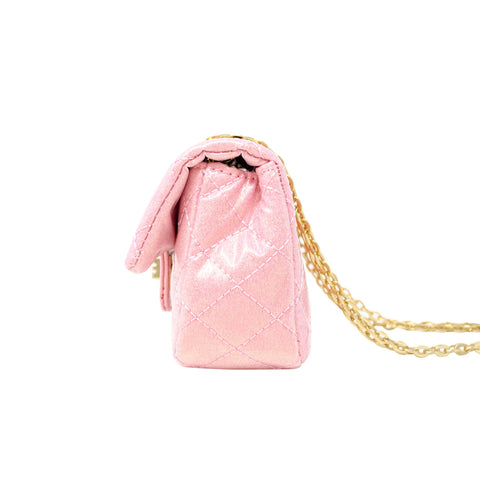 Classic Quilted Sparkle Kids Mini Purse - Baby Pink