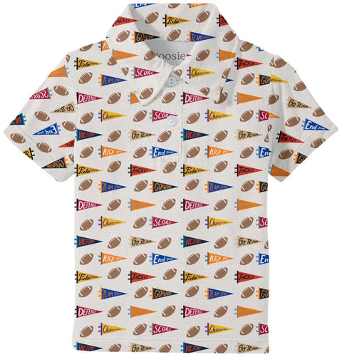 Varsity Football Flags Short Sleeve Polo Shirt