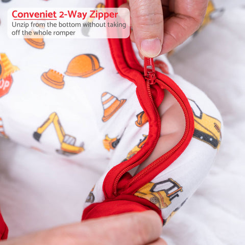 Bamboo Baby Convertible Zipper Pajama Construction