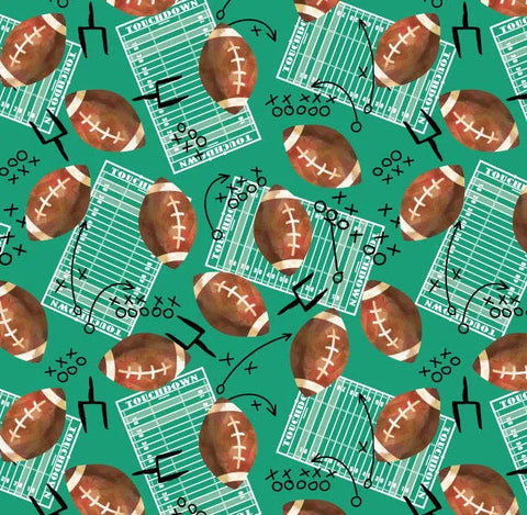 Football Field Bamboo Zipper Footie for Baby Boys