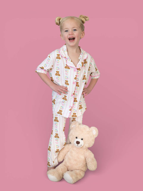 Girls Flare Bamboo Pajama Set - Bear & Blossoms