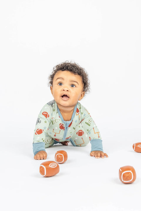 Football Game Day Bamboo Convertible Baby Pajamas
