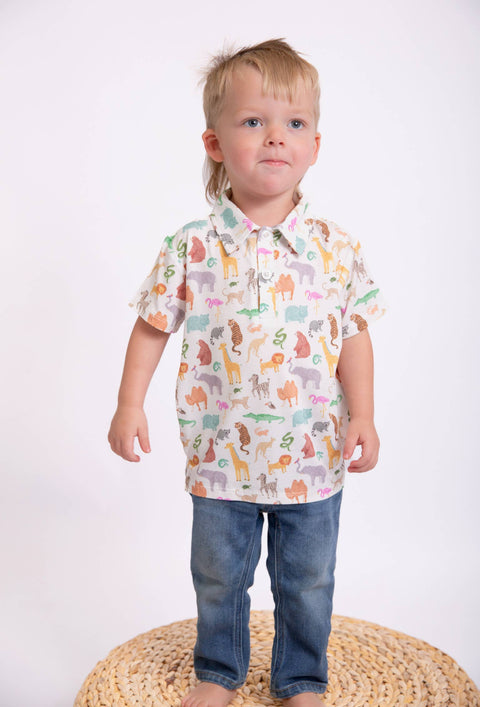 Zoo Crew Bamboo Short Sleeve Polo Shirt for Boys