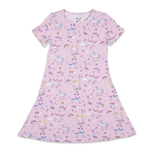 Enchanted Unicorn Bamboo Girls' Dress - Bellabu Bear