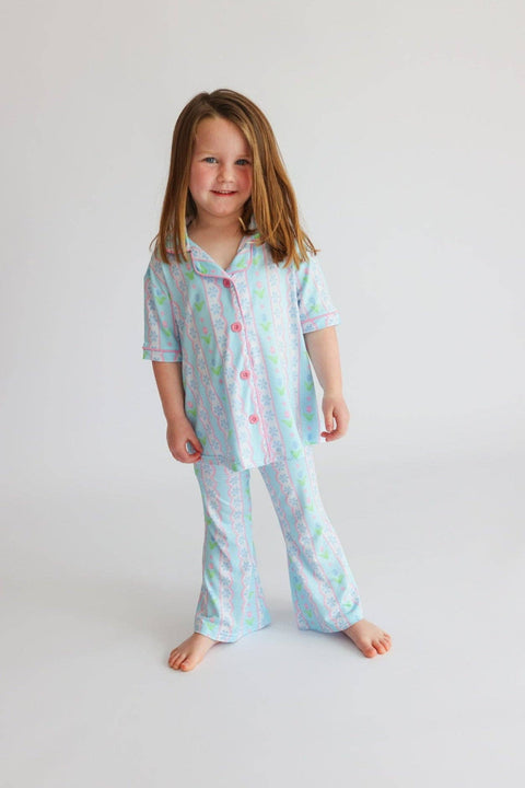 Girls Flare Bamboo Pajama Set - Whimsy Tulip