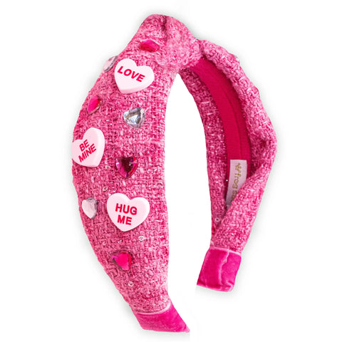 Embellished Knot Headband - Candy Valentines Day Heart