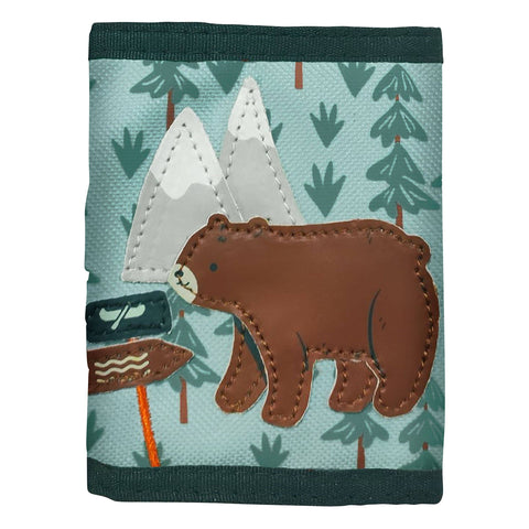 Kids Tri-Fold Wallet -  Blue Flower