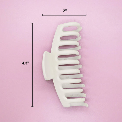 Large Round Matte Hair Claw Clip - Ivory