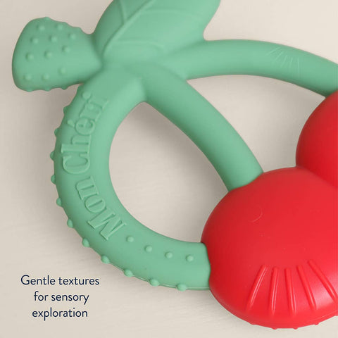 Bitzy Shake™ Silicone Teether with Rattle - Cherry