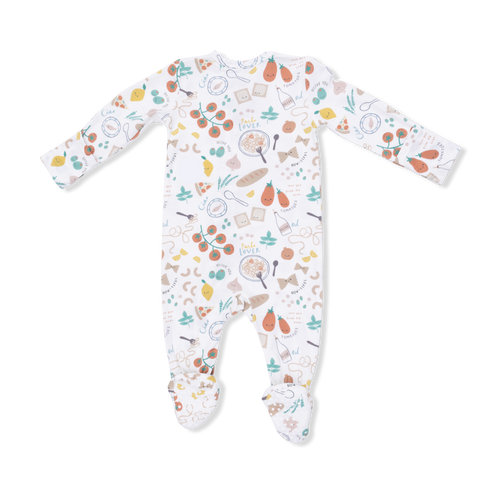 2 Way Zipper Footie - Pasta Lovers
