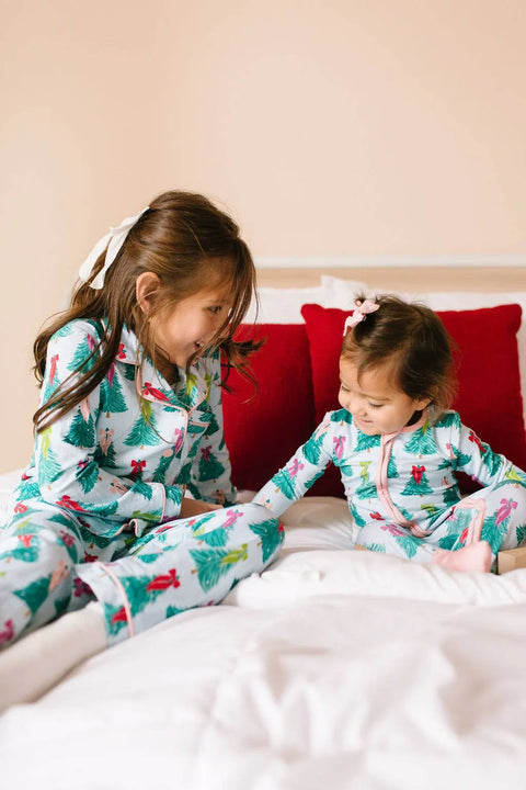 Trim The Tree Baby Bamboo Zip Pajama