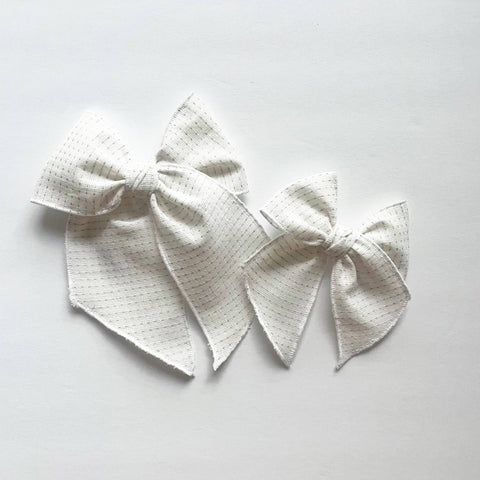 White Dashed Elle Bow