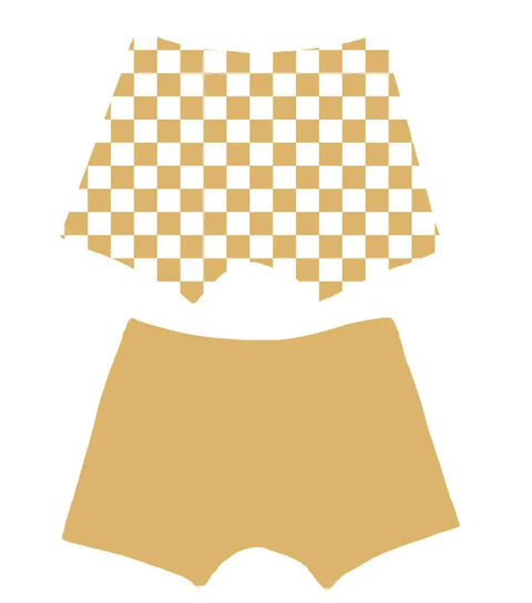 Tan Checkers/Desert Tan Boys Boxer Set
