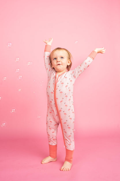 Fancy Flamingo Bamboo Baby Pajama - Emerson and Friends