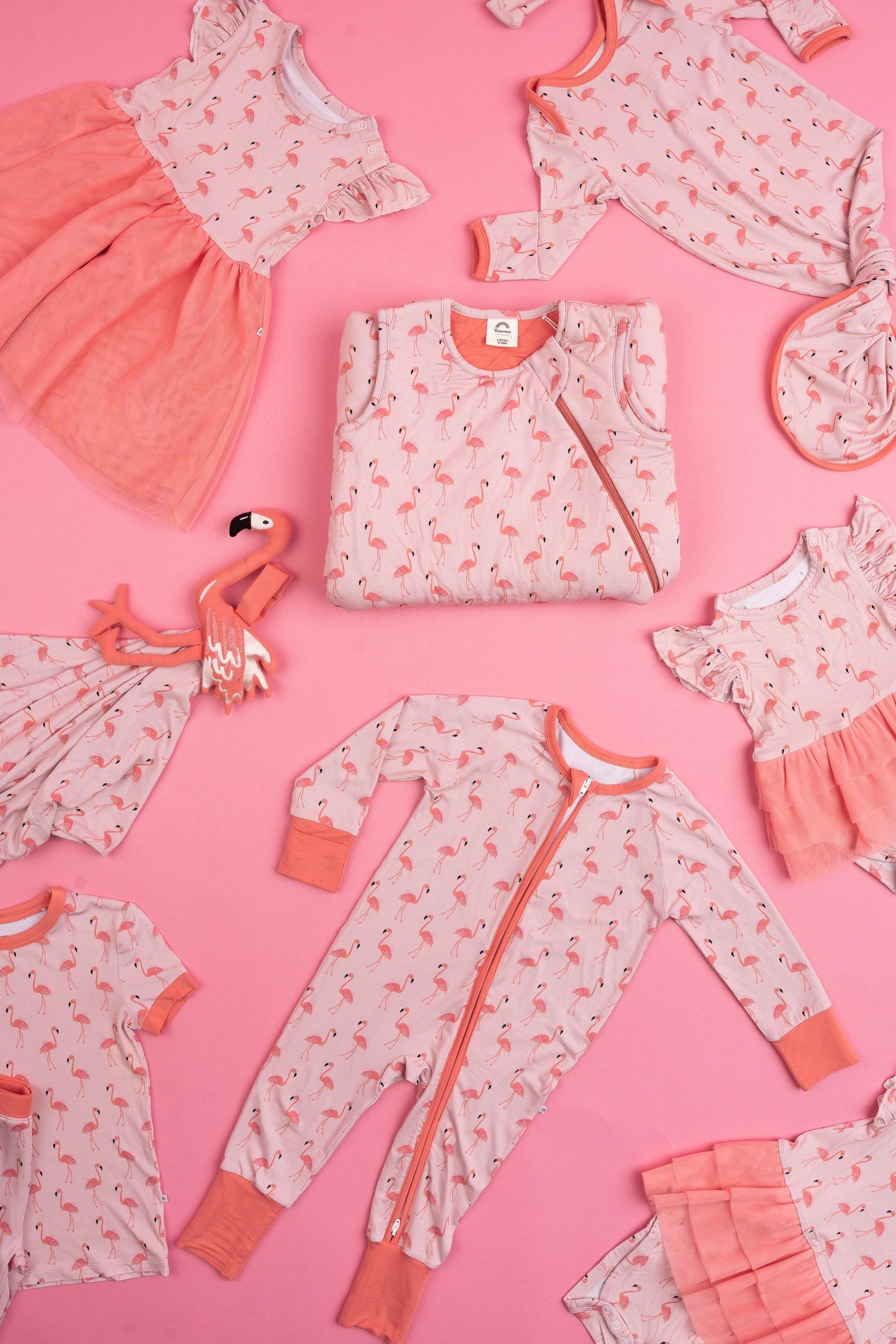 Fancy Flamingo Bamboo Baby Pajama - Emerson and Friends