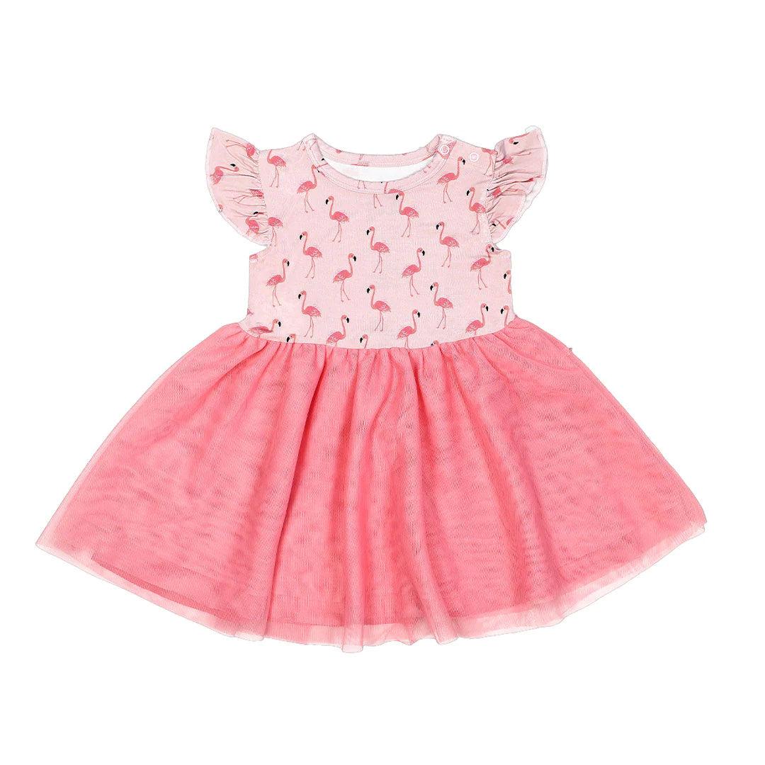 Fancy Flamingo Bamboo Twirl Dress - Emerson and Friends