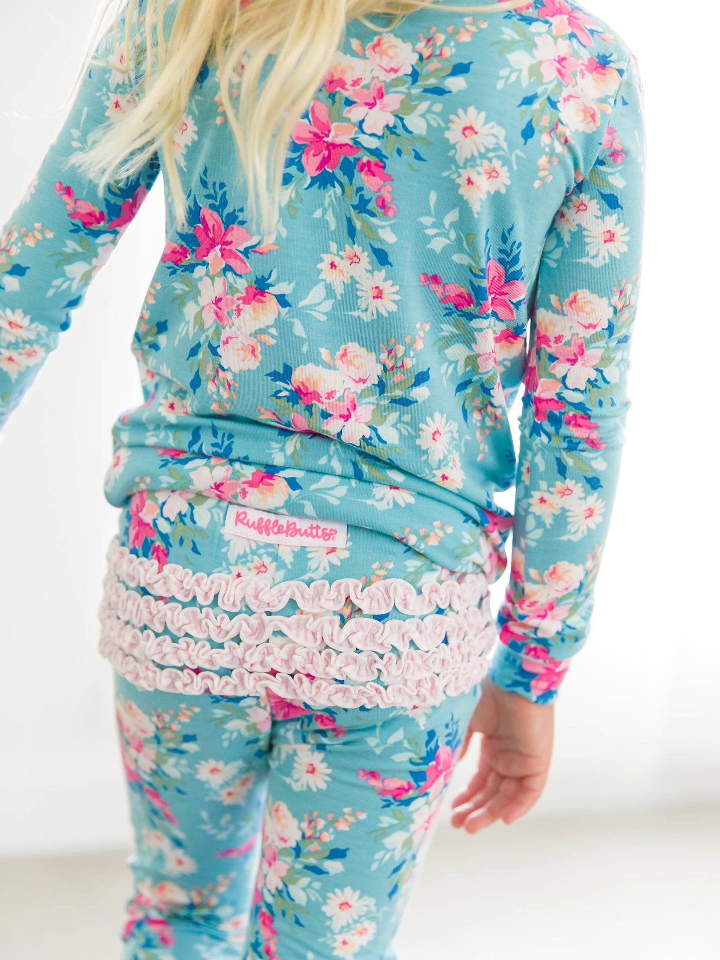 Fancy Me Floral Bamboo Ruffle Pajama Set - RuffleButts + RuggedButts