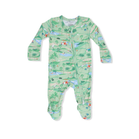 2 Way Zipper Footie - Golf Oasis Animals