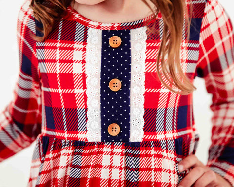 Rudolph’s Plaid Graceful Ruffle Dress