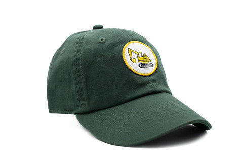 Hunter Green Construction Patch Baseball Hat for Kids