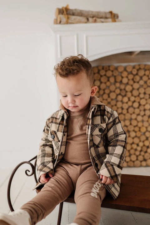 Hooded Shacket - Desert Plaid