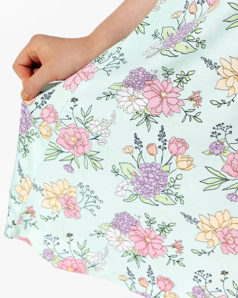 Girls' Short Sleeve Bamboo Dress/Nightgown - Petals & Posies