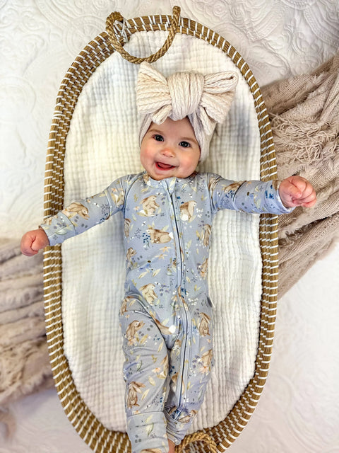 Bunny Blossoms Bamboo Zippy Romper