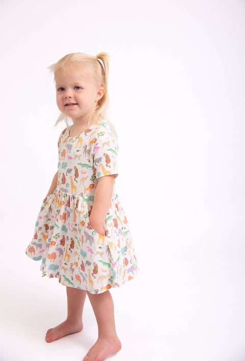 Zoo Crew Bamboo Short Sleeve Pocket Dress for Girls