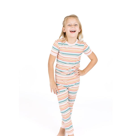 Sunset Stripes Kids Bamboo Pajama Set