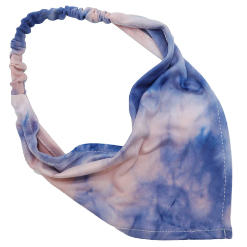 Stretch Tie Dye Bandana Scarf Headband - Blue Peach